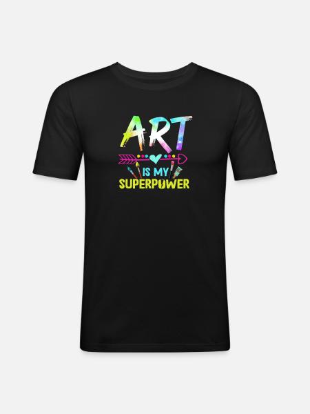 Art Is My Superpower - Men's Slim Fit T-Shirt - black