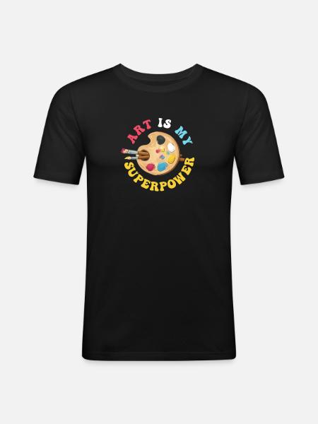 Art Is My Superpower - Men's Slim Fit T-Shirt - black