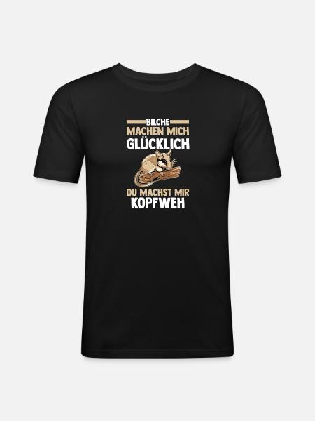 Bilch - Männer Slim Fit T-Shirt - Schwarz