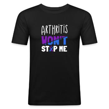 L’arthrite ne m’arrêtera pas la conscience - T-shirt près du corps Homme - noir - Devant - Nik (191cm)