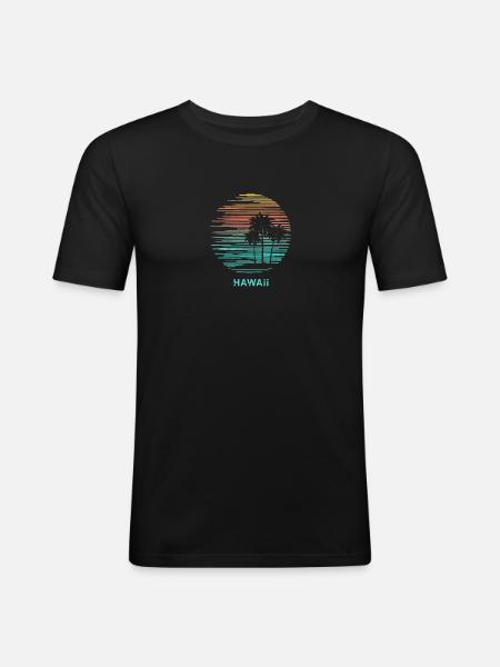 Hawaii Cool Souvenir Vacation Artistic - Men's Slim Fit T-Shirt - black