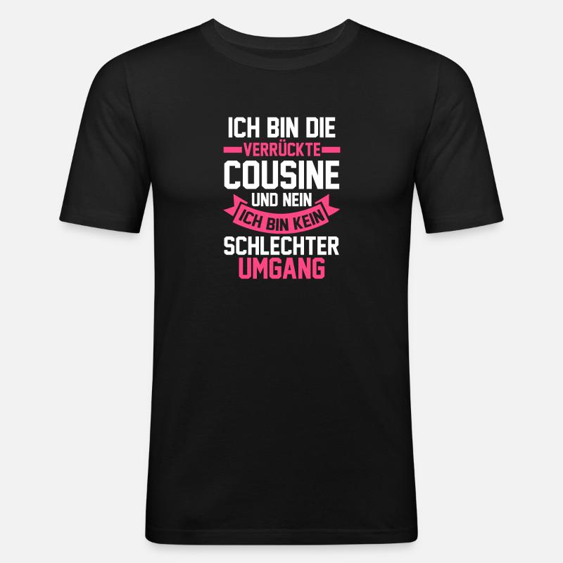 Cousinee - Männer Slim Fit T-Shirt - Schwarz