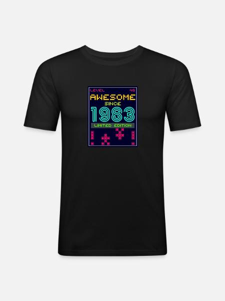 Awesome since 1983 limited edition - Men's Slim Fit T-Shirt - black