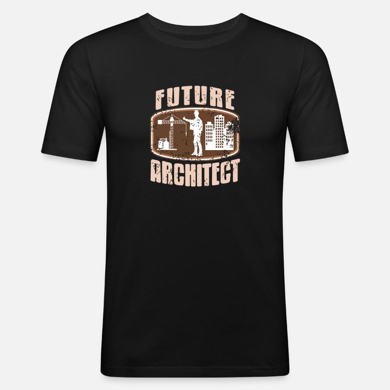 Future Architect Retro Architecture Student - Männer Slim Fit T-Shirt - Schwarz