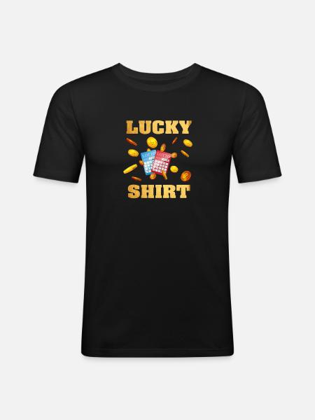Lucky Bingo Lottery - Men's Slim Fit T-Shirt - black