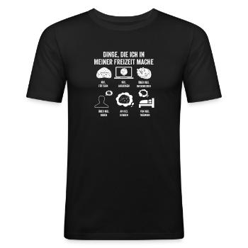 Tiermotiv Igel - Männer Slim Fit T-Shirt - Schwarz - Vorne - Nik (191cm)