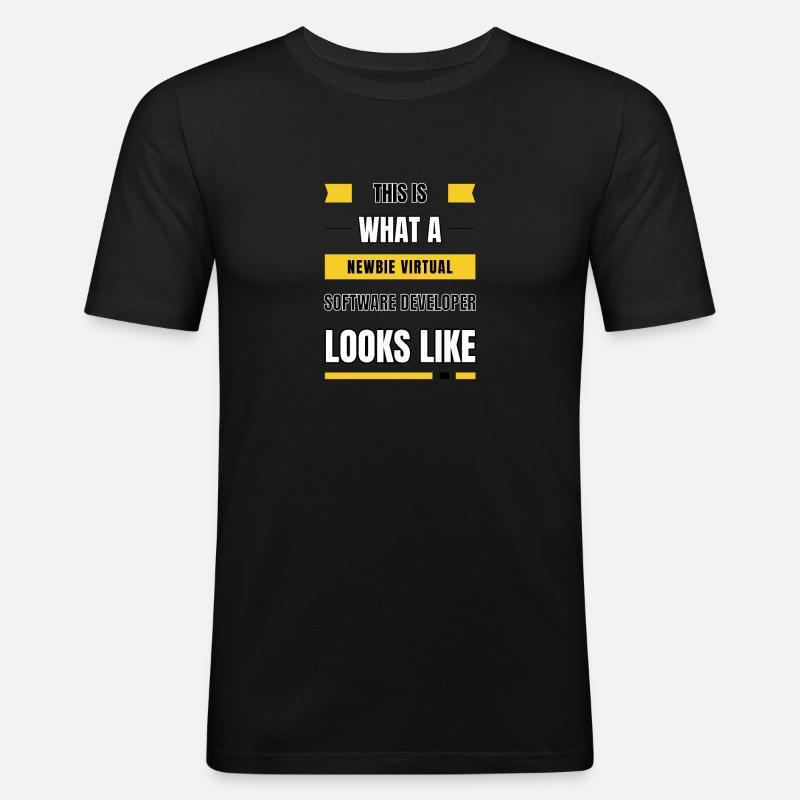 Newbie virtual software developer - Men's Slim Fit T-Shirt - black