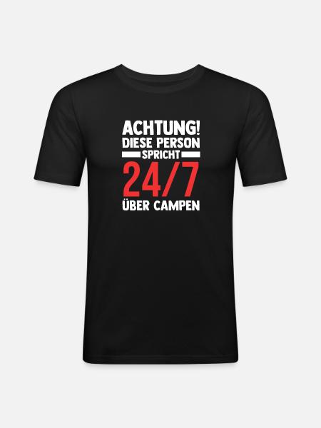 Wohnmobil Wohnwagen Camping Camper - Männer Slim Fit T-Shirt - Schwarz