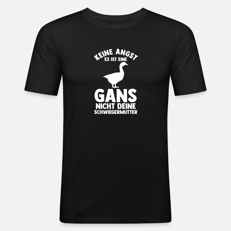 Gans Gänse - Männer Slim Fit T-Shirt - Schwarz