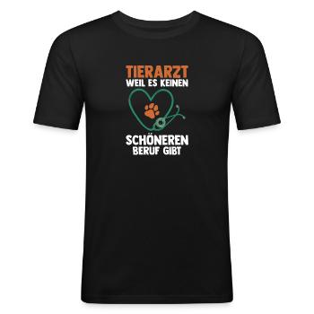 Veterinär Tiermedizin Tierarzt - Männer Slim Fit T-Shirt - Schwarz - Vorne - Nik (191cm)