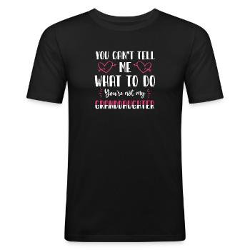 Nicht meine Enkelin - Männer Slim Fit T-Shirt - Schwarz - Vorne - Nik (191cm)