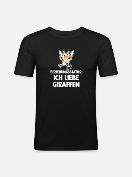 Giraffe Giraffen - Männer Slim Fit T-Shirt - Schwarz
