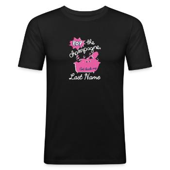 Lustiges Scheidung Glücklich Geschieden und - Männer Slim Fit T-Shirt - Schwarz - Vorne - Nik (191cm)