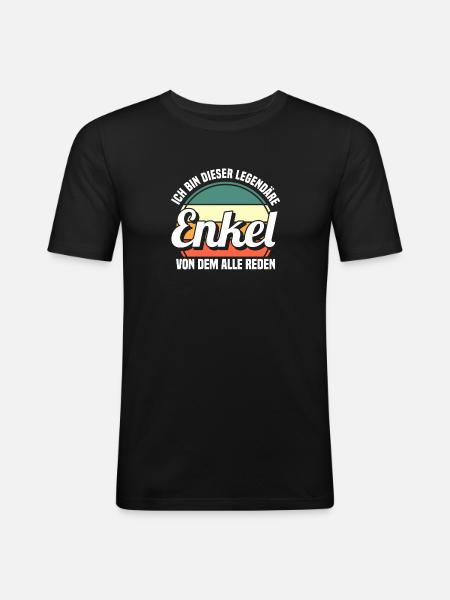 Enkel - Männer Slim Fit T-Shirt - Schwarz