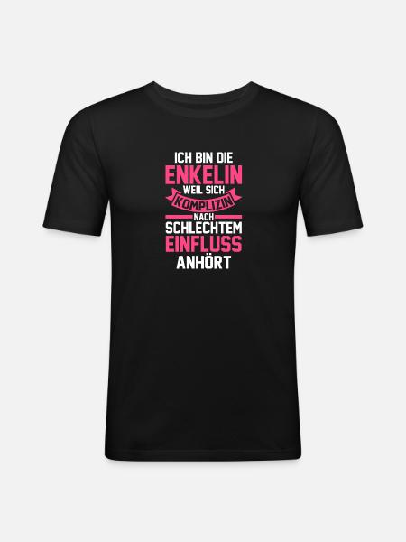 Enkelin - Männer Slim Fit T-Shirt - Schwarz