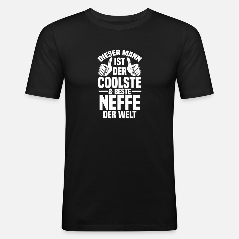 Neffe - Männer Slim Fit T-Shirt - Schwarz
