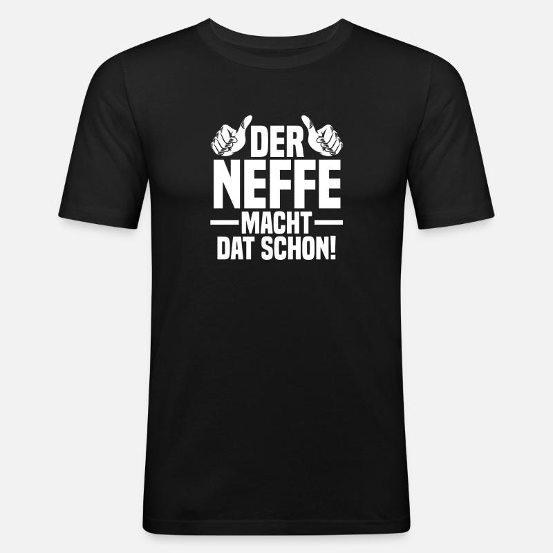 Neffe - Männer Slim Fit T-Shirt - Schwarz