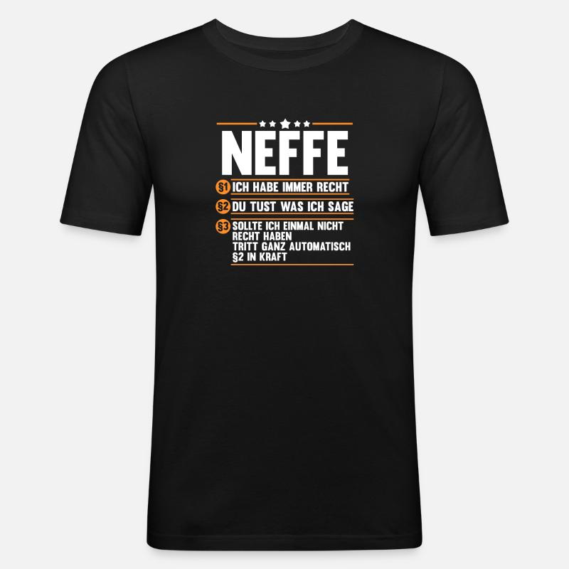 Neffe - Männer Slim Fit T-Shirt - Schwarz