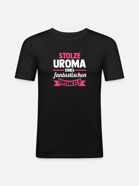 Urgroßmutter Uroma - Männer Slim Fit T-Shirt - Schwarz
