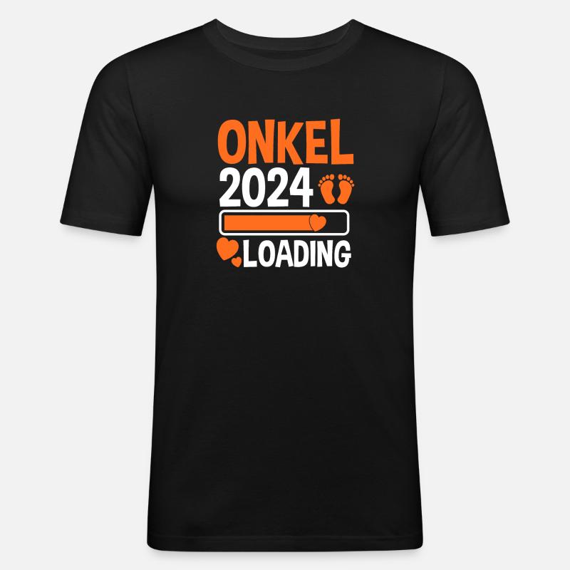 Werdender Onkel 2025 - Männer Slim Fit T-Shirt - Schwarz