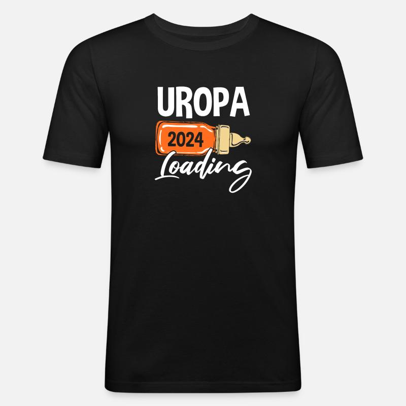 Werdender Uropa 2024 - Männer Slim Fit T-Shirt - Schwarz