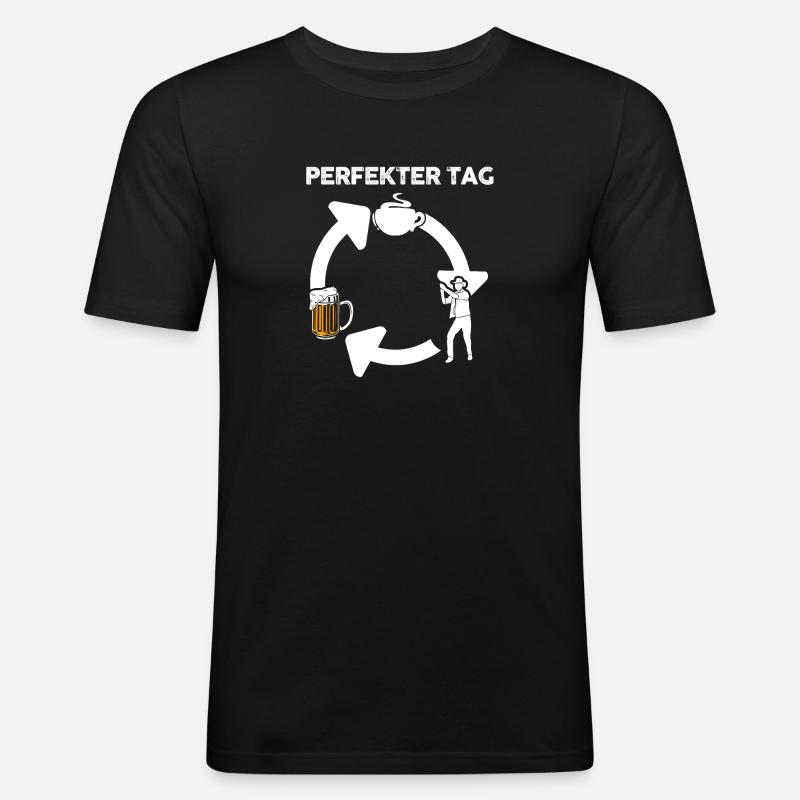 Line Dance Tänzer - Männer Slim Fit T-Shirt - Schwarz