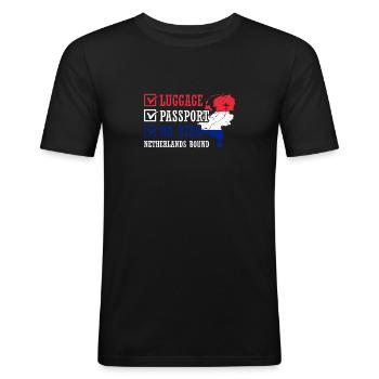 Passeport bagage No Kids Netherlands Bound - T-shirt près du corps Homme - noir - Devant - Nik (191cm)