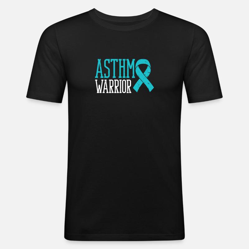 Asthma-krieger Asthmakrieger Wheezy - Männer Slim Fit T-Shirt - Schwarz