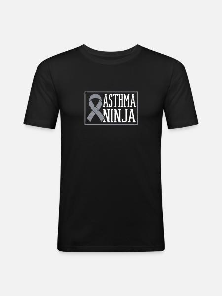 Asthma ninja Asthma fighter Wheezy - Men's Slim Fit T-Shirt - black