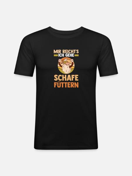 Landwirt Schäfer Bauernhof Schafe - Männer Slim Fit T-Shirt - Schwarz