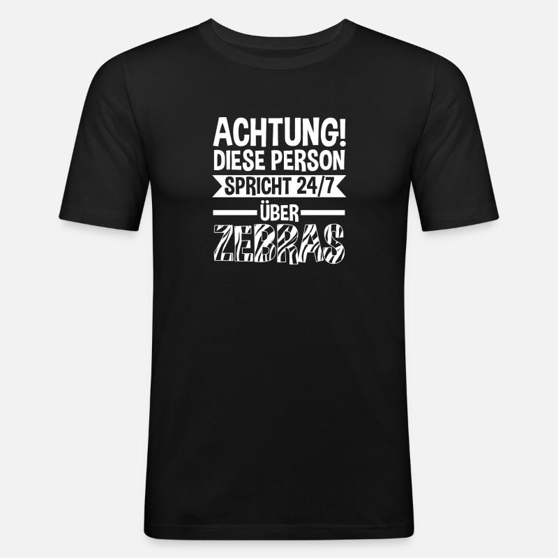 Zebra - Männer Slim Fit T-Shirt - Schwarz