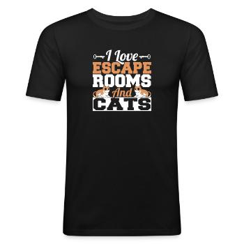 Mystery Challenge Funny Cute I Love Escape Rooms A - Men's Slim Fit T-Shirt - black - Front - Nik (191cm)