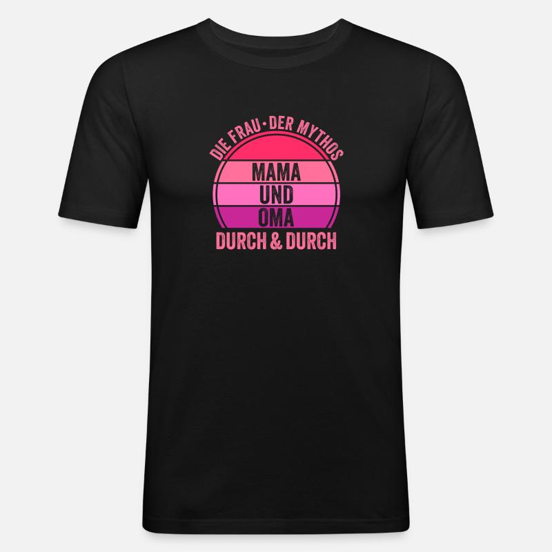 Mutter Großmutter Mama Oma - Männer Slim Fit T-Shirt - Schwarz