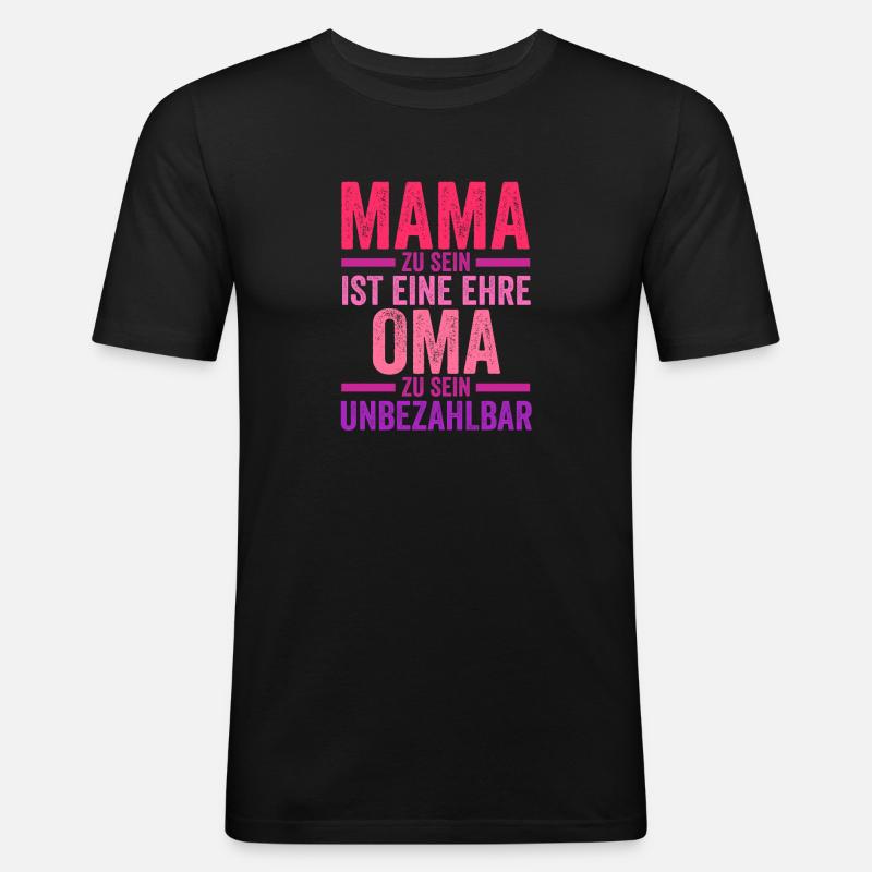 Mutter Großmutter Mama Oma - Männer Slim Fit T-Shirt - Schwarz