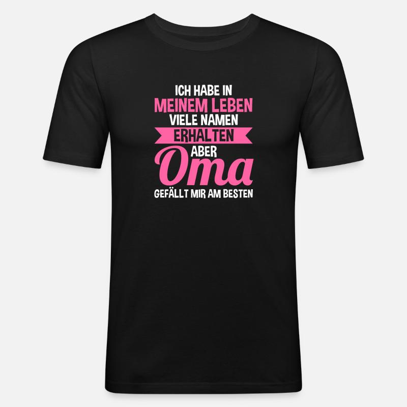 Großmutter Oma - Männer Slim Fit T-Shirt - Schwarz
