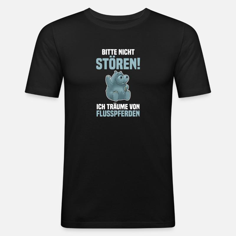 Nilpferd Flusspferd - Männer Slim Fit T-Shirt - Schwarz