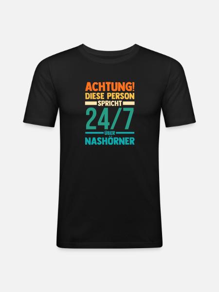 Nashorn - Männer Slim Fit T-Shirt - Schwarz