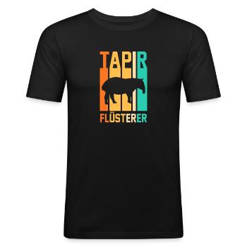 Tapir - Männer Slim Fit T-Shirt - Schwarz - Vorne - Nik (191cm)