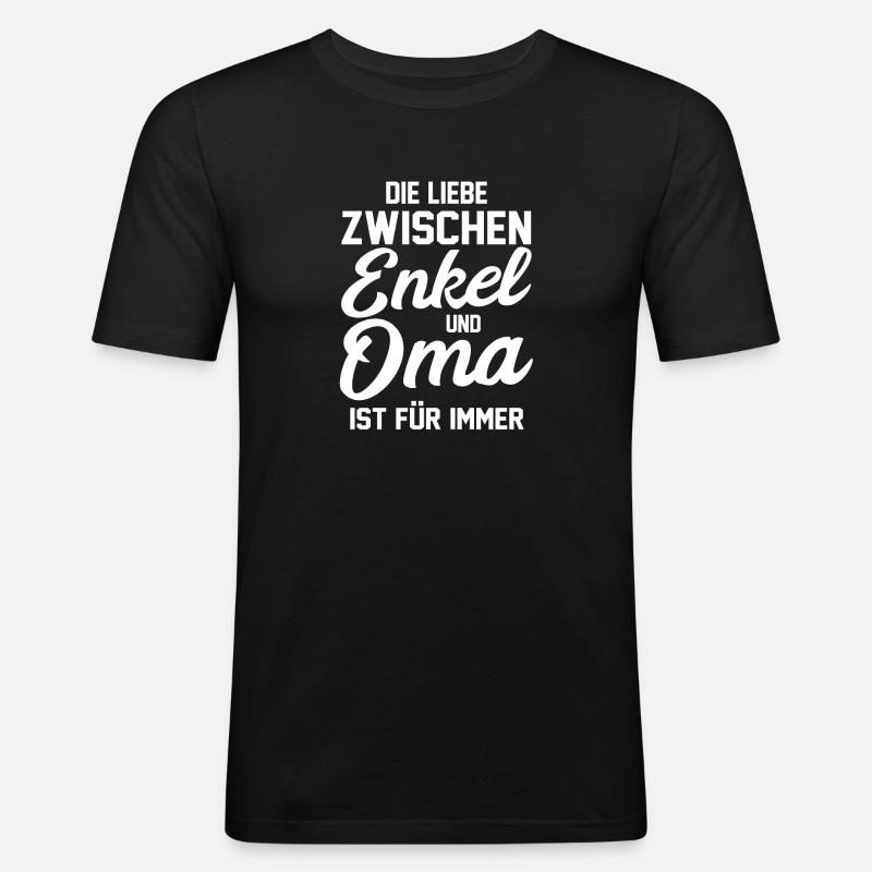 Opa Großmutter Enkelkind Enkel - Männer Slim Fit T-Shirt - Schwarz