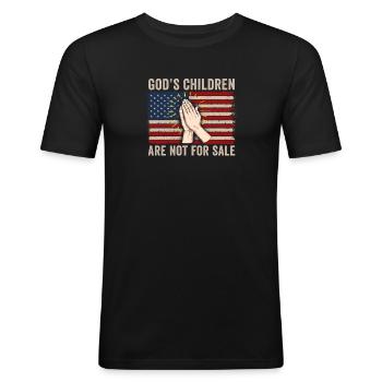 God's Children Are Not For Sale Christian Children - Men's Slim Fit T-Shirt - black - Front - Nik (191cm)