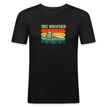 Baumpfleger Baumchirurg Holzarbeiter Lustiger Holzfäller - Männer Slim Fit T-Shirt - Schwarz - Vorne - Nik (191cm)