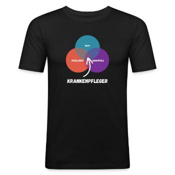 Krankenpfleger - Männer Slim Fit T-Shirt - Schwarz - Vorne - Nik (191cm)