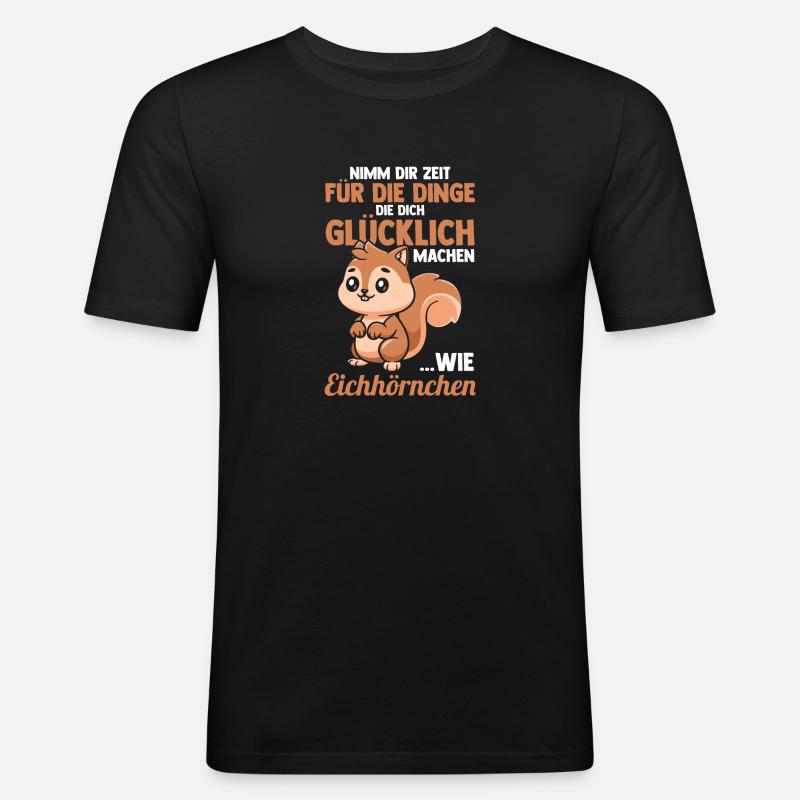 Eichhörnchen - Männer Slim Fit T-Shirt - Schwarz