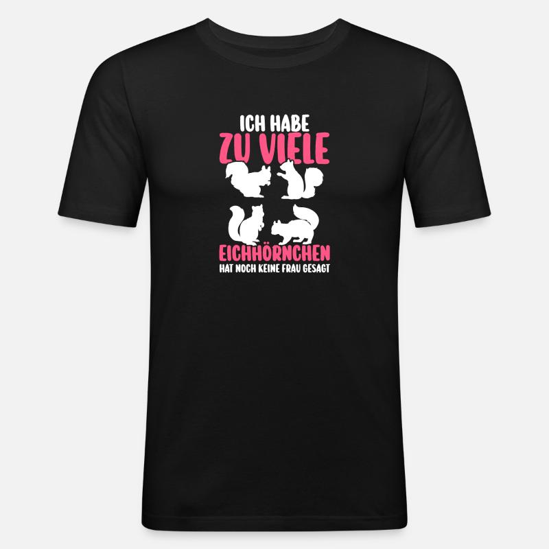 Eichhörnchen - Männer Slim Fit T-Shirt - Schwarz
