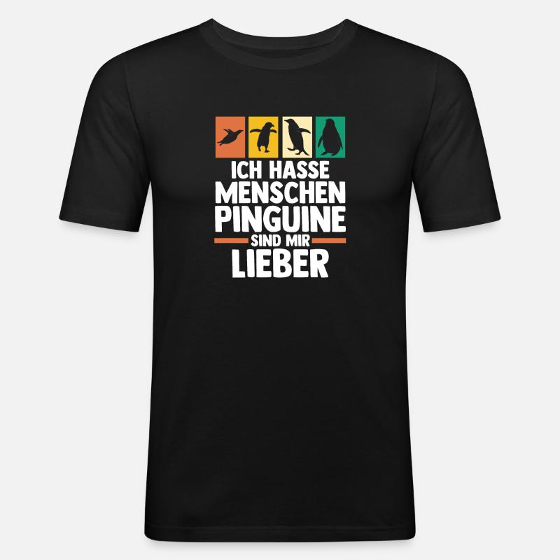 Pinguin - Männer Slim Fit T-Shirt - Schwarz