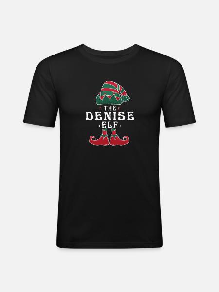 Denise Elf Family Matching Group Christmas Mom - Men's Slim Fit T-Shirt - black