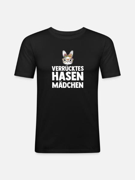 Kaninchen Hase - Männer Slim Fit T-Shirt - Schwarz