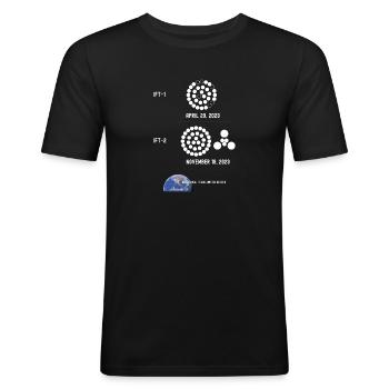 Triebwerkstelemetrie des Starship-Starts im November - Männer Slim Fit T-Shirt - Schwarz - Vorne - Nik (191cm)