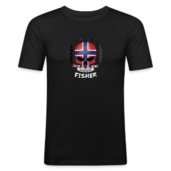 Pêcheurs pêcheurs en Norvège - T-shirt près du corps Homme - noir - Devant - Nik (191cm)