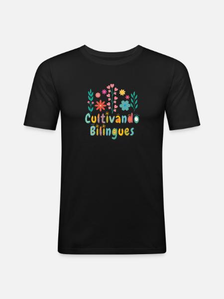 Cultivando Bilingües Spanish Teacher Apparel - Men's Slim Fit T-Shirt - black